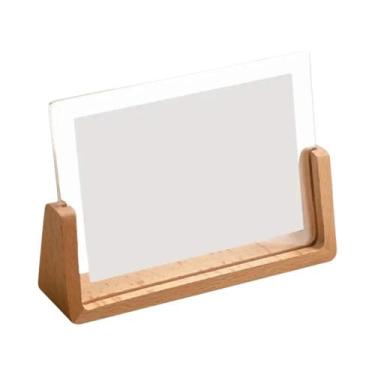 Imagem de Porta-Retrato Transparente Em Acrílico E Madeira (Nogueira/Faia) Em Fo