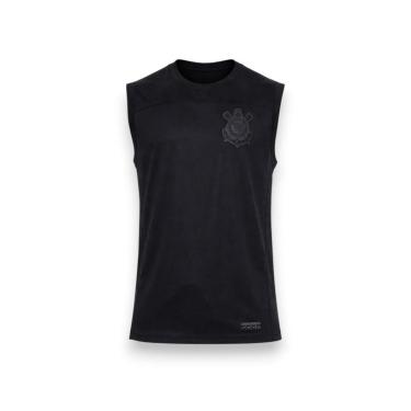 Imagem de Regata Corinthians All Black Bordado Masculino Oficial-Masculino