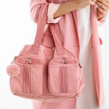 Imagem de Bolsa Feminina Nylon Grande Alça Transversal Ajustável Moderna Espaços