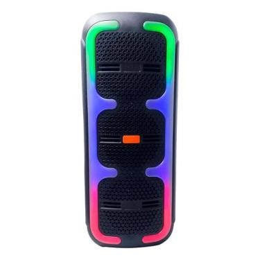 Imagem de Caixa de Som Bluetooth 50W RGB LED Recarregável USB/Fm - ShopMix