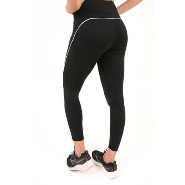 Imagem de Calça Legging Feminina Allure Monttês Cós Alto Poliamida, Preto branco
