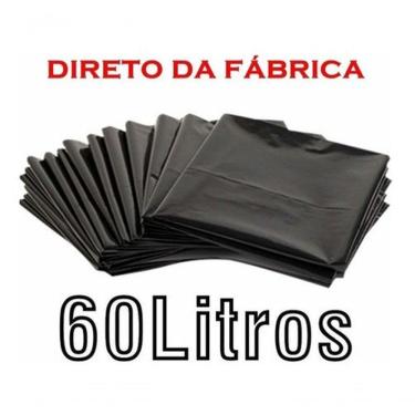 Imagem de Saco de Lixo 60 Litros 100 Unidades Preto 60L Uso Doméstico e Comercial Higipack
