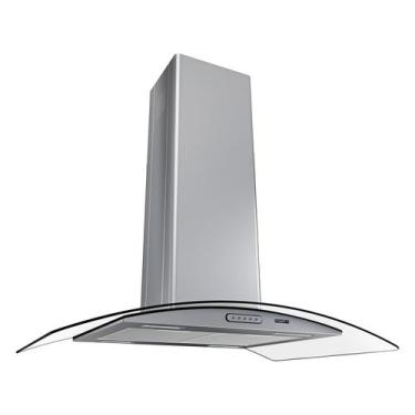 Imagem de Coifa Ilha 90cm Vidro Curvo Fogatti Inox 110V, Prata, 110V