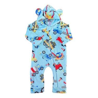 Imagem de Macacão Pelúcia Fleece Bebe Infantil Zíper Quentinho P/ Frio - AG Indu