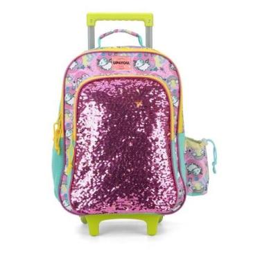 Imagem de Mochila Unicórnio Lantejoulas e Brilhos - Com rodinhas - Luxcel