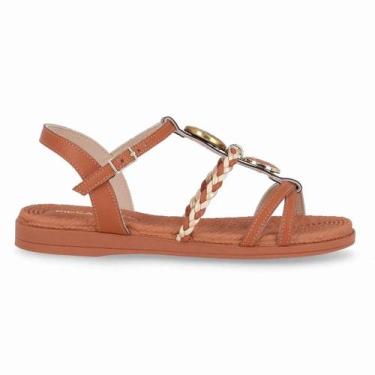 Imagem de Sandália Rasteira Feminina Piccadilly 513040-1 Camel, 37, Camel