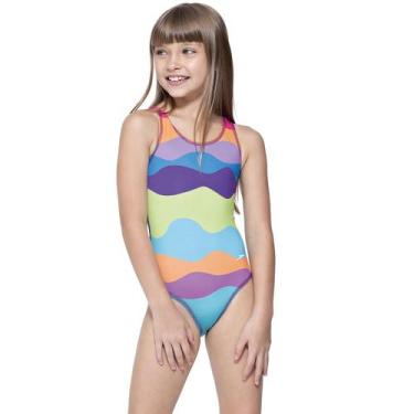 Imagem de Maiô Infantil Speedo Cross Waves Rainbow, 6, Rainbow