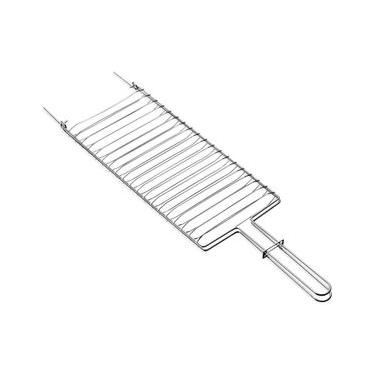 Imagem de Grelha Dupla em Aço Inox Abre e Fecha para Churrasqueira Churrasco Tramontina 31x18cm