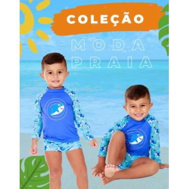 Imagem de Roupa infantil Moda praia azul do tamanhos do 1 