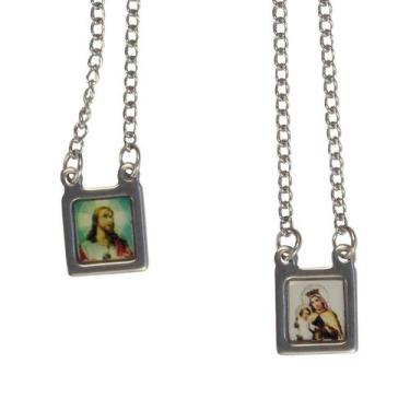 Imagem de Escapulário de Inox com Foto Mini Cordão - SJO Artigos Religiosos