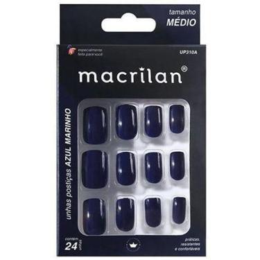 Imagem de Unha postiça colorida azul marinho 24 pçs up310a - macrilan