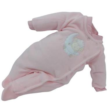Imagem de Macacão Soft Longo Bebê Menina Bordado Letut / Paraiso 11968, Rosa, M 
