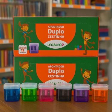 Imagem de Kit 2 Caixas Apontador Depósito Duplo 24 Unidades Sortidas - LeoLeo