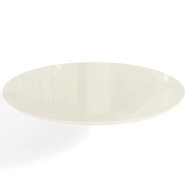 Imagem de Tampo Redondo Mesa de Jantar com Vidro 105cm Branco/Off White - Kappes