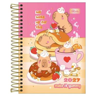Imagem de Agenda espiral 2027 M3 Capyclub 160 folhas Tilibra Cor:Rosa, Rosa