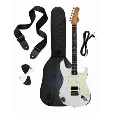 Imagem de Kit Guitarra Tagima Elétrica Strato Antique Series Tga580 OW Branco ba