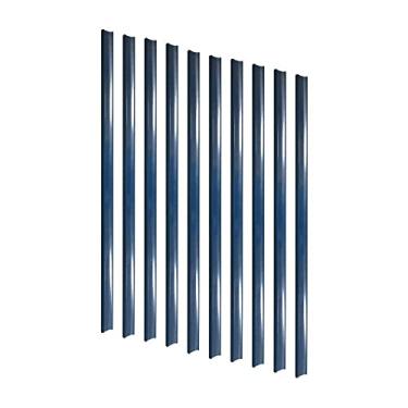 Imagem de Kit - 10 Porta Etiqueta Simples 90cm Azul com Acrílico New Plus/plus - Sa Gôndolas