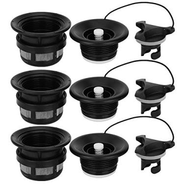 Imagem de Válvula de ar com malha de filtro para barcos de barracas infláveis ​​caiaques 3 peças(Preto)