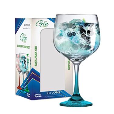 Imagem de Ruvolo, Taça de Gin Haste Azul, Taça Gin de Vidro 690ml