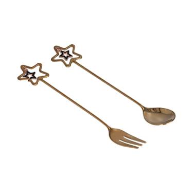 Imagem de Colher de mexer, garfo de sobremesa bonito aço inoxidável 304 confortável para restaurante para vinho para hotel para bolo(#2)