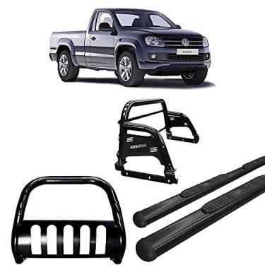 Imagem de Kit Quebra Mato +Estribo OVAL +Santo An H3/AMAROK CS PRETO
