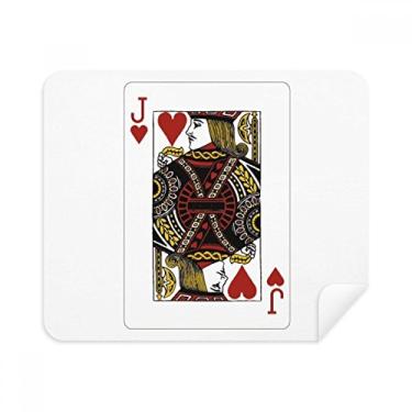 Imagem de 2 peças de tecido de camurça com estampa de cartas de baralho Heart J