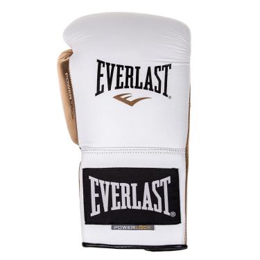 Imagem de LUVAS DE TREINO POWERLOCK AMARRAÇÃO EVERLAST BCO / DOURADO 16 OZ