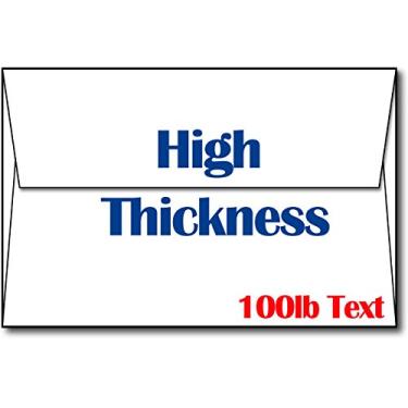 Imagem de Envelopes A9 branco ultra grosso – Envelopes resistentes, duráveis e pesados para convites e cartões de felicitações, Branco, 100 Envelopes