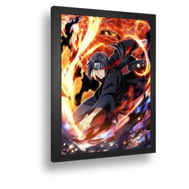 Quadro decorativo emoldurado Itachi Uchiha Akatsuki Naruto Anime para  quarto sala