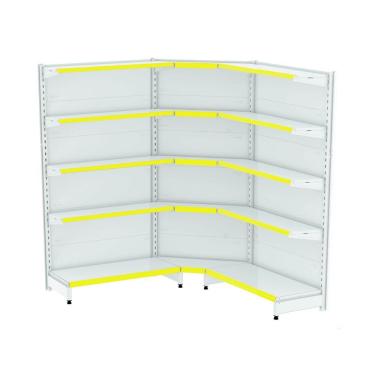 Imagem de Gondola Parede 196 Amapa Flex 60 Kit 2m 1 Canto Branco Fx Am