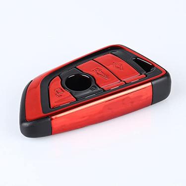Imagem de CSHU Porta-chaves do carro Capa Porta-chaves Porta-chaves com anel, adequado para BMW X1 X3 X5 X6 1 2 5 7 F15 F16 E53 E70 E39 F10 F30 G30, vermelho
