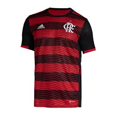 Imagem de adidas Flamengo Home Men's Stadium Soccer Jersey- 2022/23 - Large Black/Red
