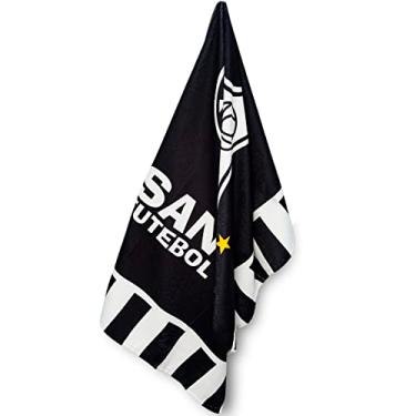 Imagem de Toalha Time Oficial Lepper Aveludada Praia Piscina Escudos Cores Clube Licenciada Original 140x70cm (Santos)