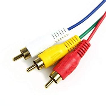 Imagem de Nightwolf Nylon 1,5 m 1080p HDMI macho para 3 RCA vídeo áudio AV componente conversor cabo para HDTV DVD e a maioria dos projetores LCD (preto e branco).