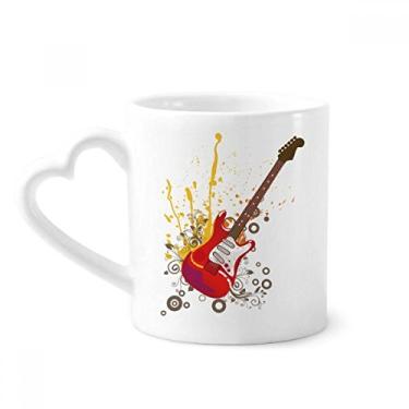 Imagem de Guitarra elétrica Jazz Music Culture Caneca café cerâmica copo de coração de vidro