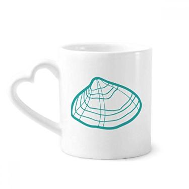 Imagem de Caneca de cerâmica com ilustração verde recortada da vida marinha copo de coração de vidro