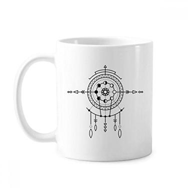Imagem de Padrão Totem Geometria Círculo Alienígena Caneca Cerâmica Café Porcelana Copos de Mesa