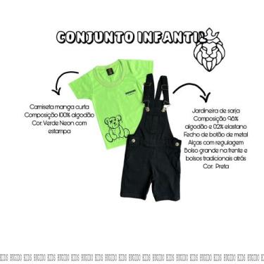 Imagem de Conjunto Jardineira E Camiseta Infantil Menino - Rugido Kids