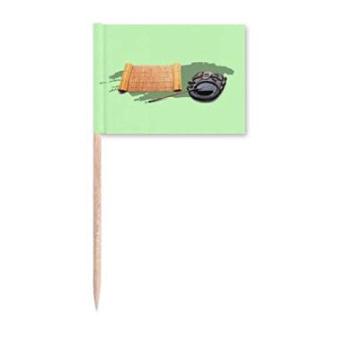 Imagem de Cenas de artesanato escolar papelaria bandeiras de palito de dente marcador decoração de festa