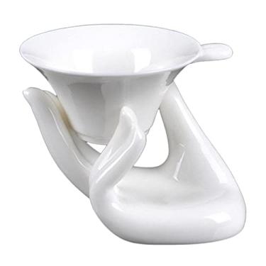 Imagem de Fenteer Decoração coador de cerâmica Kong Fu Bule de chá Conjunto de chá Ornamento de vazamento Filtro de chá de cerâmica Bule de porcelana Infusor de chá para cerimônia