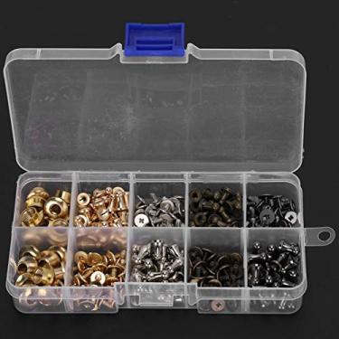 Imagem de Pregos de metal, botão de ilhó Rew durável chupeta prego rebites de couro para cinto carteira para bolsa artesanato faça você mesmo para reparos de couro
