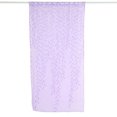 Imagem de Janela OKJHFD Cortina Transparente Folha de Salgueiro Padrão Blackout Poliéster Estilo Pastoral Simples para Quarto Varanda (4 Cores)(purple)