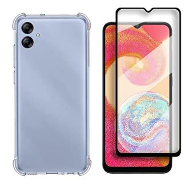 Imagem de Kit Capa Capinha Para Samsung Galaxy A04E Tela 6.5" Case Air Anti Impacto Transparente + Pel�cula De Vidro Temperado 3d Full Cover (Transparente + Vidro 3d)