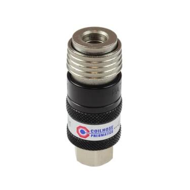Imagem de Coilhose Pneumatics 150USE Acoplador de escape de segurança automático 5 em 1, tamanho do corpo de 0,65 cm, NPT fêmea de 1/10.2 cm