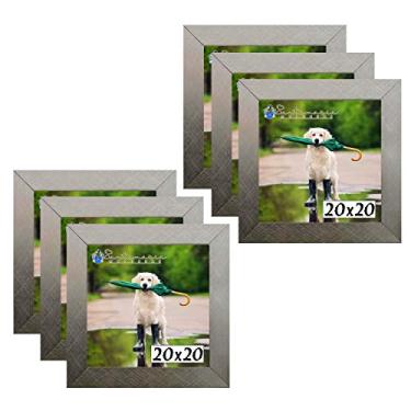 Imagem de Kit 6 Porta Retrado Molduras 20x20 Prateado