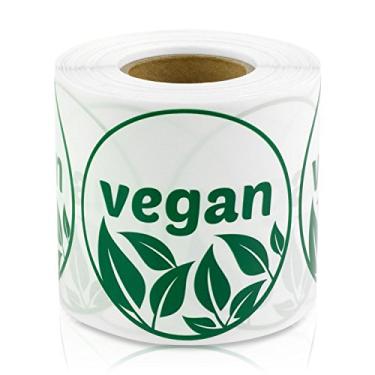 Imagem de Adesivos Veganos com etiqueta verde de 5 cm para alergia alimentar - pais, 1 Roll