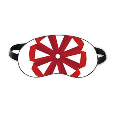 Imagem de Capa para sombra noturna macia com estampa de origami vermelho abstrato de flores de Natal