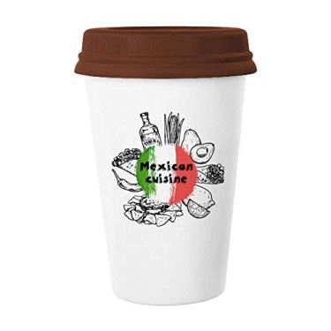Imagem de Caneca de desenho de cacto com bandeira nacional do México Caneca de cerâmica para copo de café