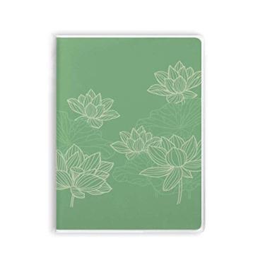 Imagem de Caderno de flores com linhas de flor de lótus e capa de goma