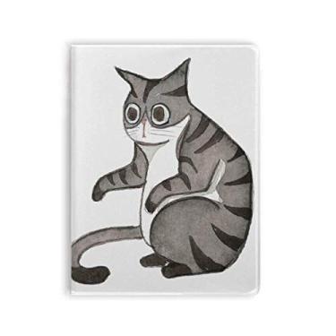Imagem de Caderno de Gatos em Aquarela com Pintura Dragon-Li Miaoji Diário Capa Macia
